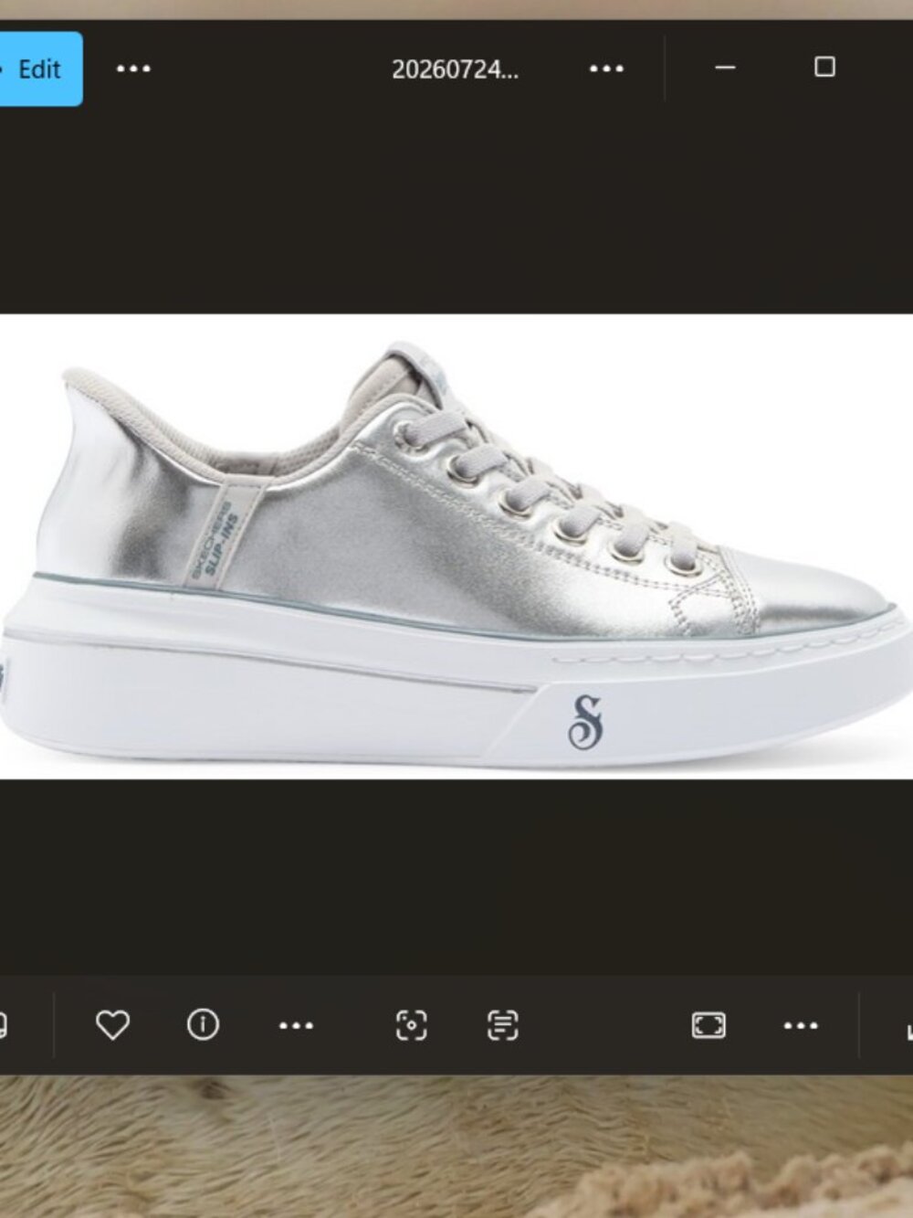 Skechers Snoop Dogg One Women Metallic Silver Slip Ins Sneakers Size 8.5